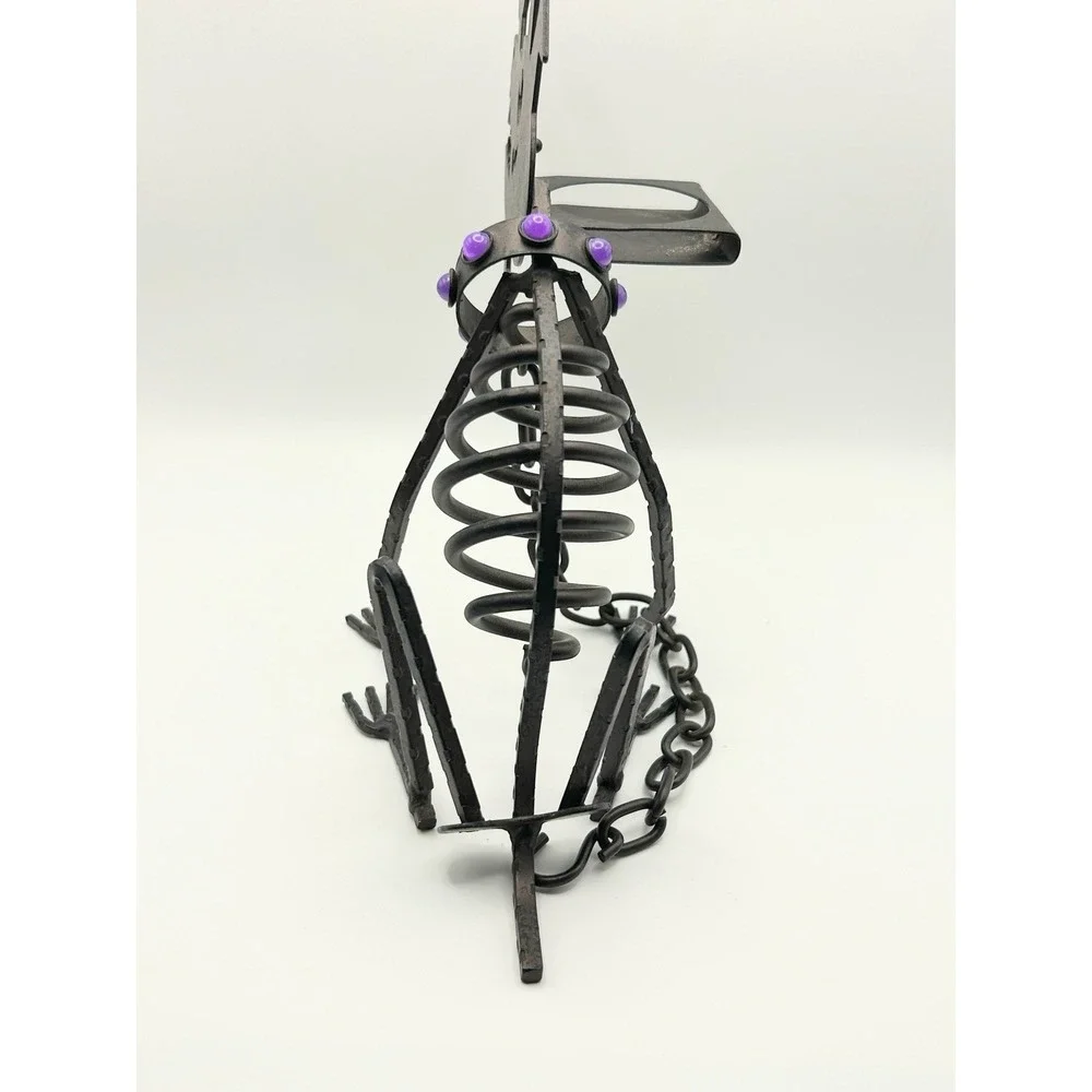 Metal Halloween Partylite "Sticks The Dog" Skeleton Candle Holder - Halloween - Picture 7 of 7